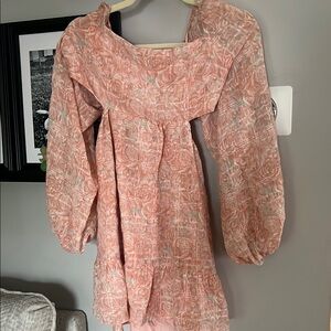 Lush Pink and White Textured Dress